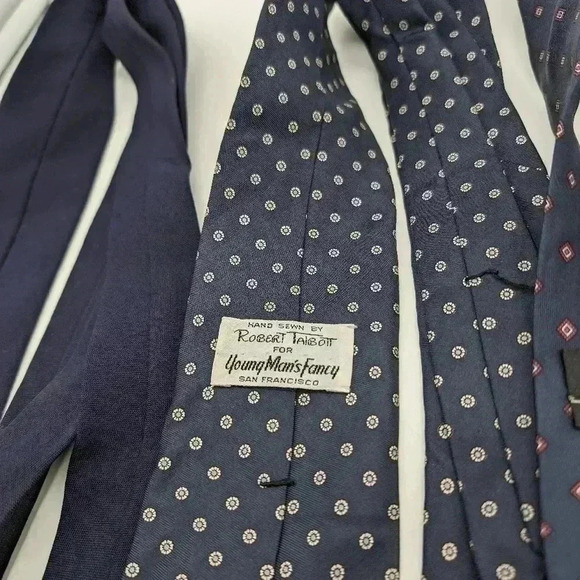 4 Blue Vintage Ties Young Man's Fancy, Policy, Jet Set Italy - Picture 3 of 5